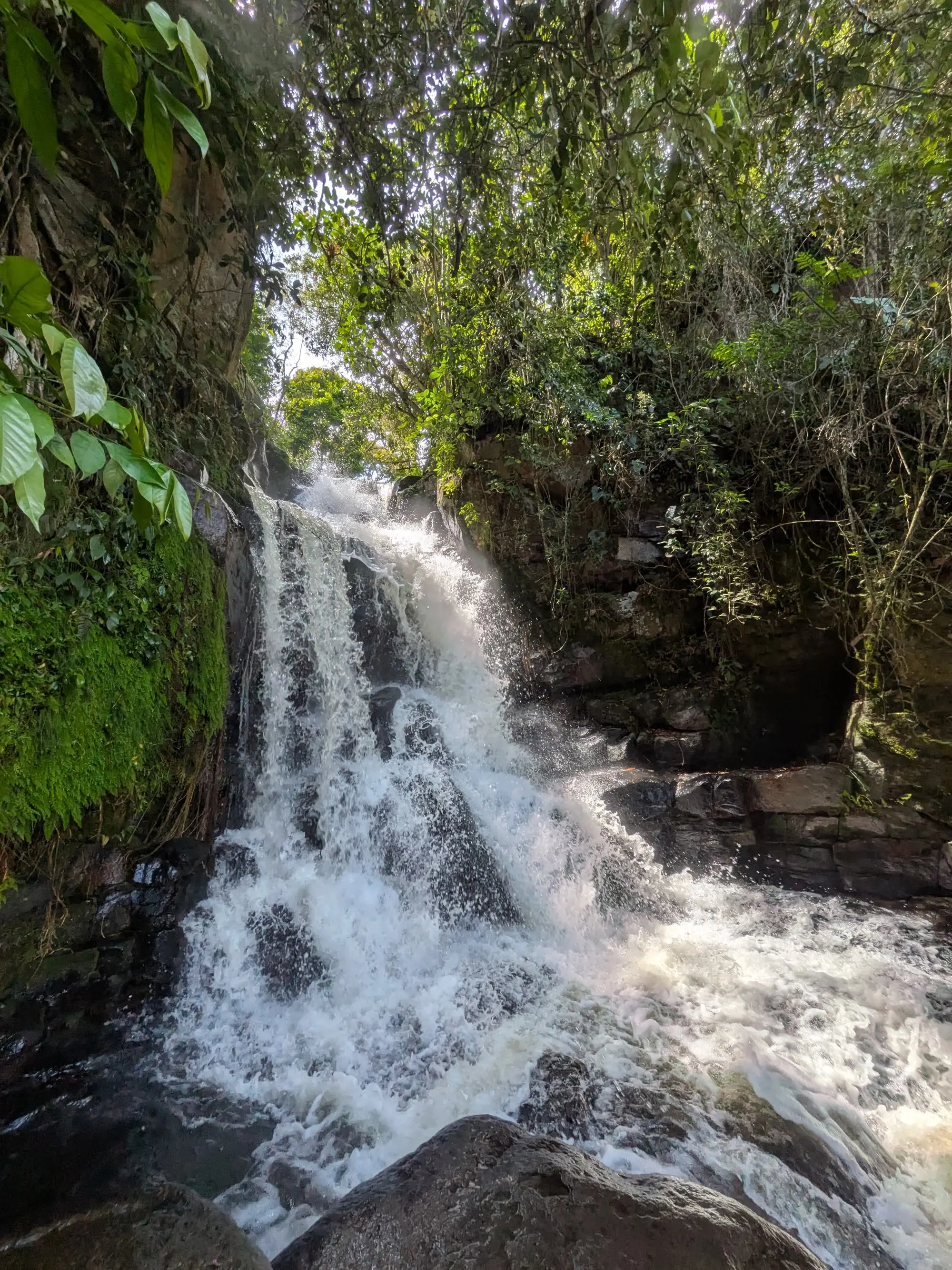 Standing under Cascada El Cinco