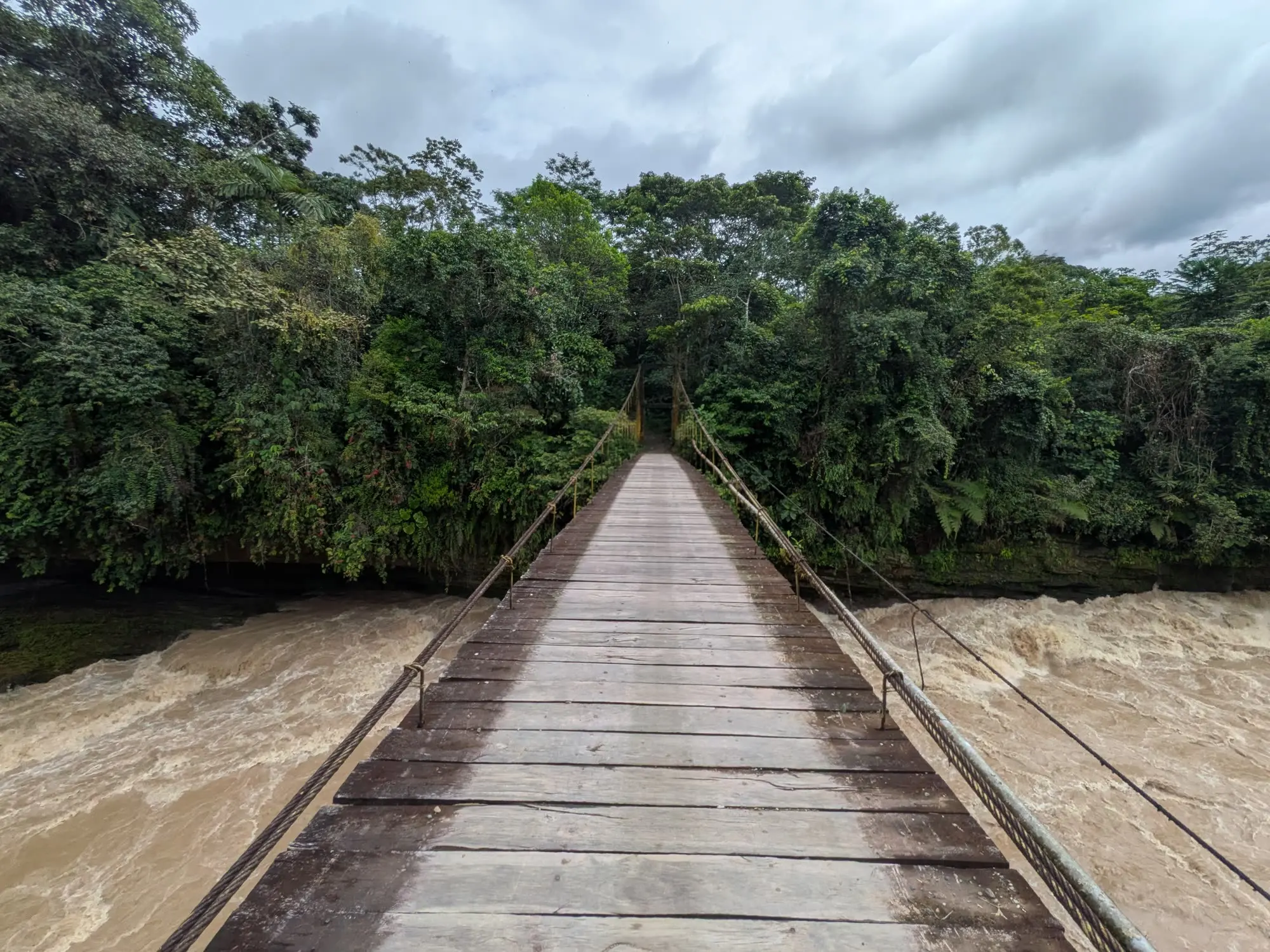 The canyon below Ornoyaco filled with hurricane-force spray
