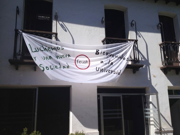 "We fight for a new society... Welcome to the University" Image